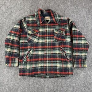 Vintage Pac O Trail Jacket Mens Medium Plaid Wool Zip Up Outdoors Lined 60s‎ 70s